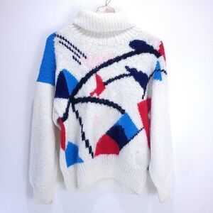 Vintage Retro 80s Turtle Neck Sweater